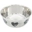 Trixie Stainless Steel Non Slip Pet Bowl Hearts & Paws Small 0.5 Litre