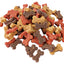 Collection of brown, orange and mustard coloured dog treats in the shape of bones
