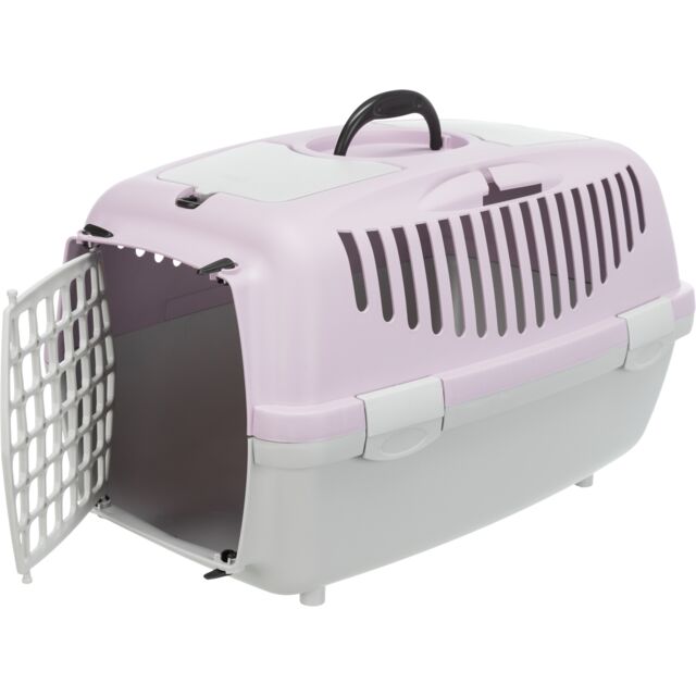 Trixie | Small Pet, Puppy & Kitten Transport Box | XS Capri 1 - Light Grey & Lilac