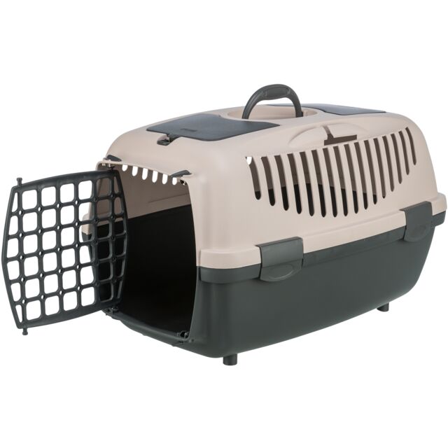 Trixie | Small Pet, Puppy & Kitten Transport Box | XS Capri 1 - Dark Grey & Light Grey