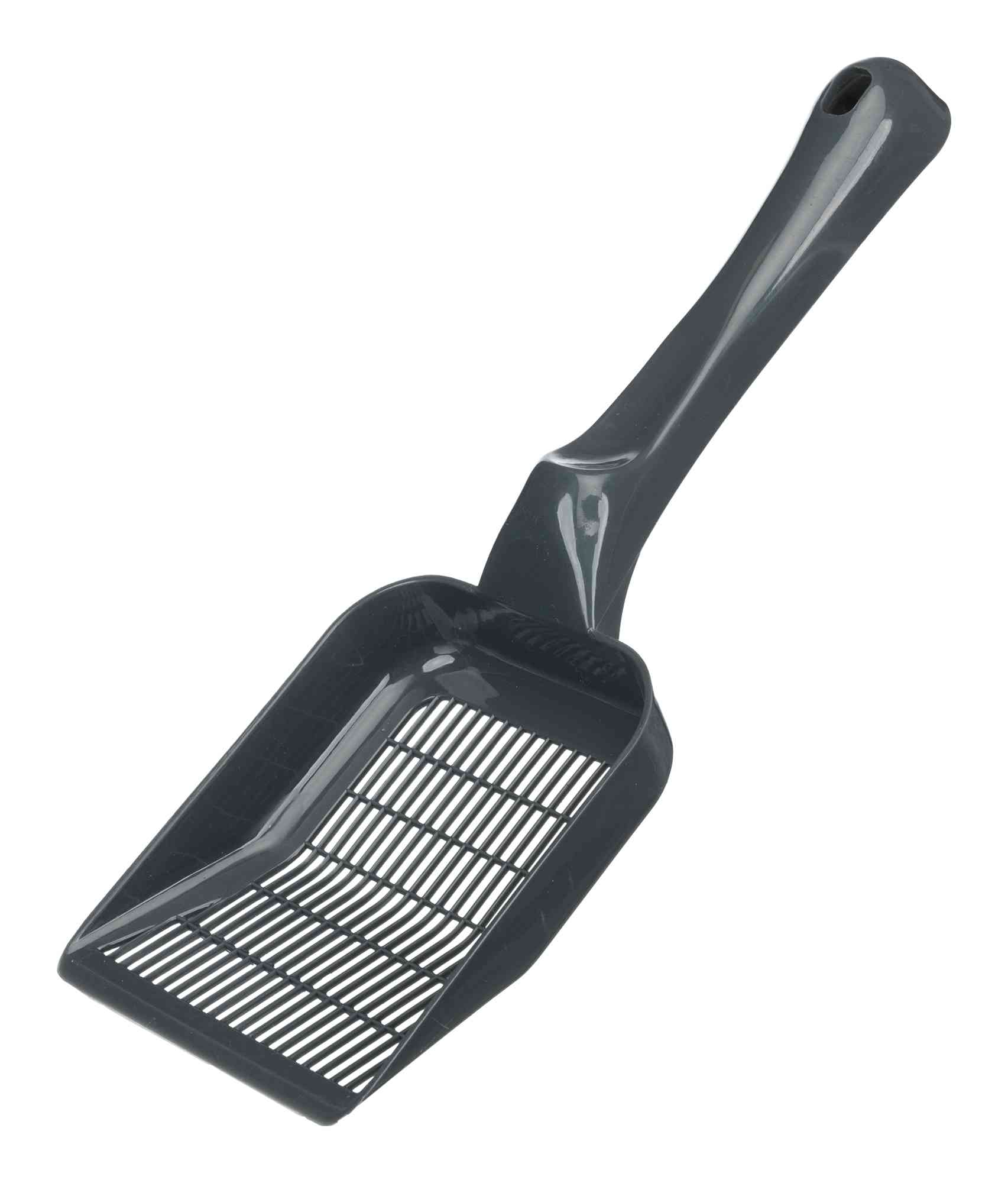 Dark grey cat litter scoop for cleaning cat litter trays
