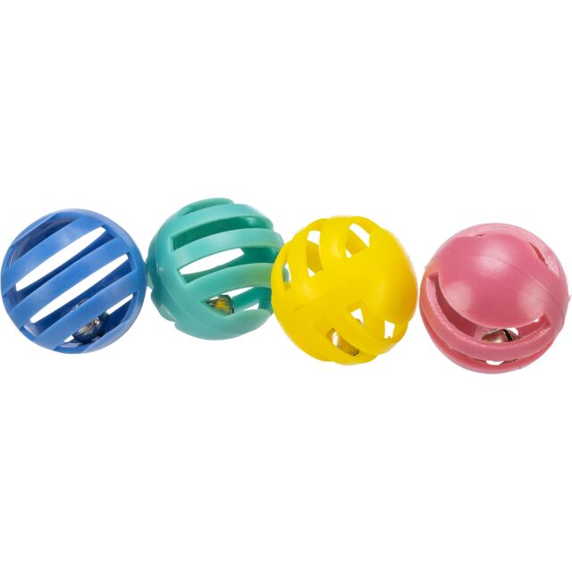 Trixie Set Of 4 Rattling Balls Plastic