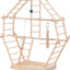 Wooden bird playpen with platforms and ladders on a white background