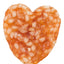 Heart-shaped dog treat on a white background