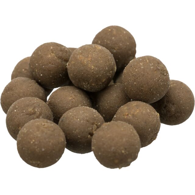 Brown cat treats on a white background