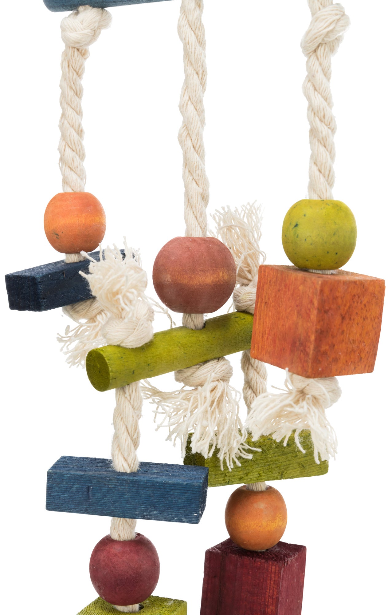Trixie Wooden, Rope & Leather Colourful Bird Activity Toy