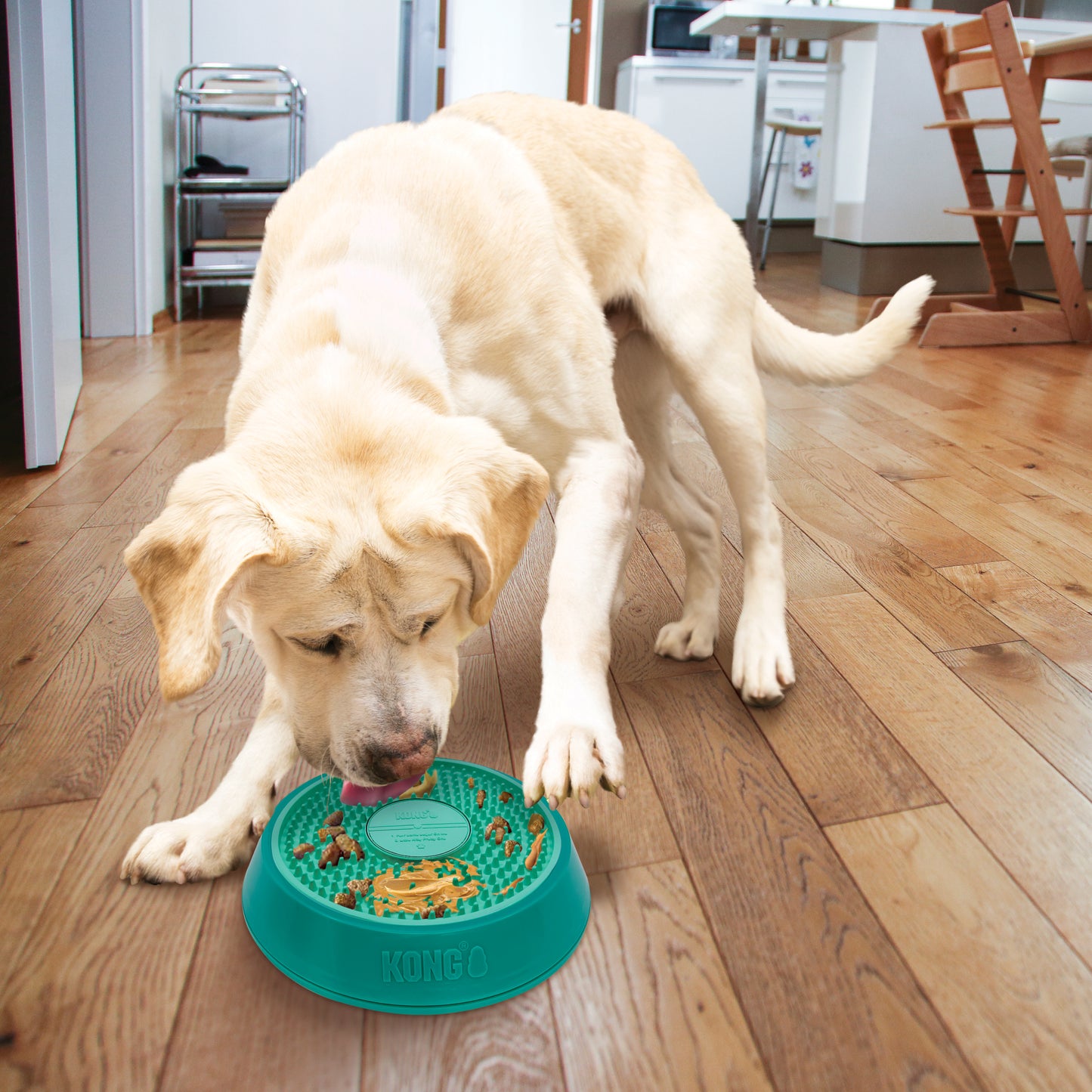 KONG Licks Spinz Bowl | Enrichment Food Puzzle Toy for Dogs & Cats