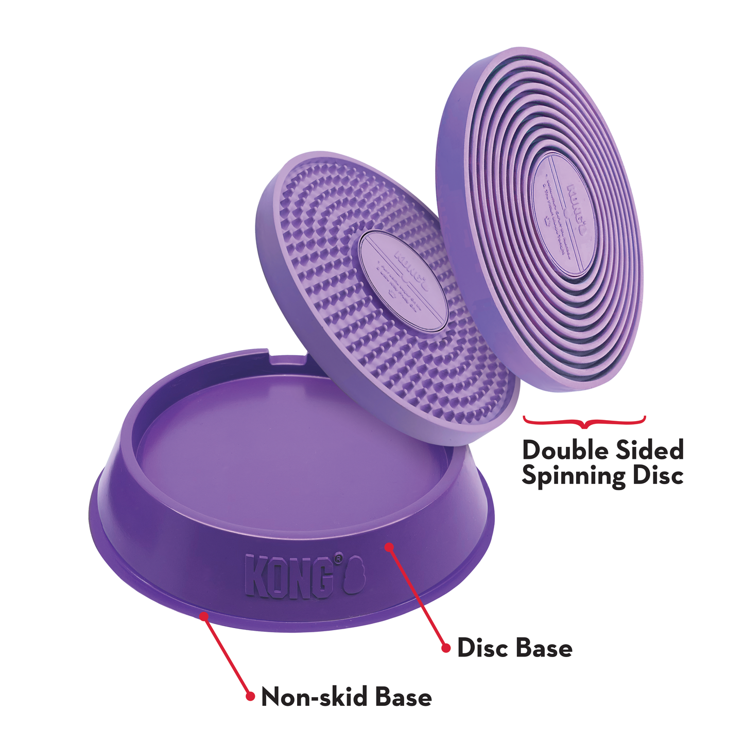 KONG Licks Spinz Bowl | Enrichment Food Puzzle Toy for Dogs & Cats