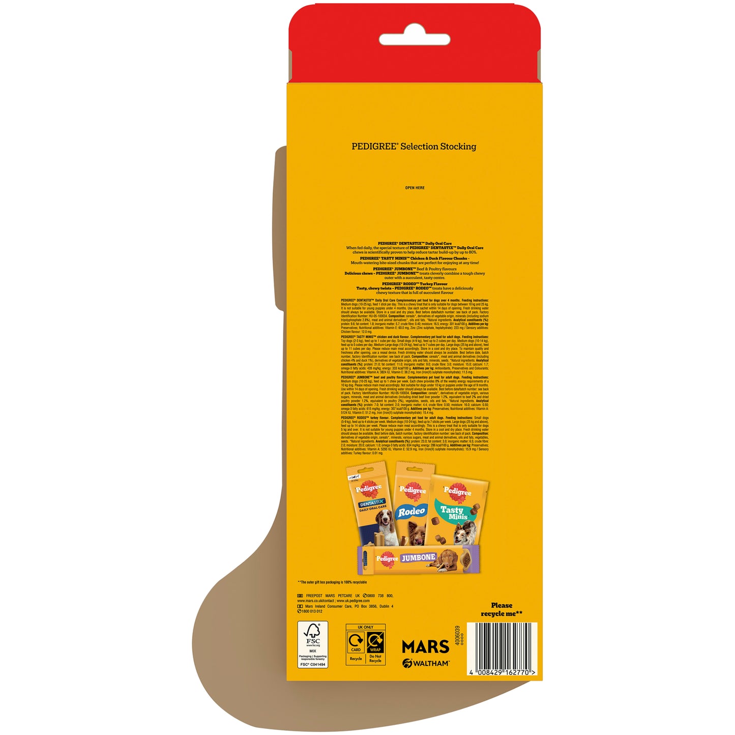 Pedigree Christmas Stocking | Festive Dog Treat Selection Gift Pack