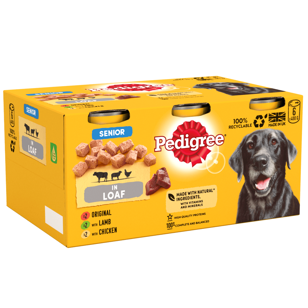 Pedigree | Senior Wet Dog Food Tins | Variety in Loaf - 6 x 400g