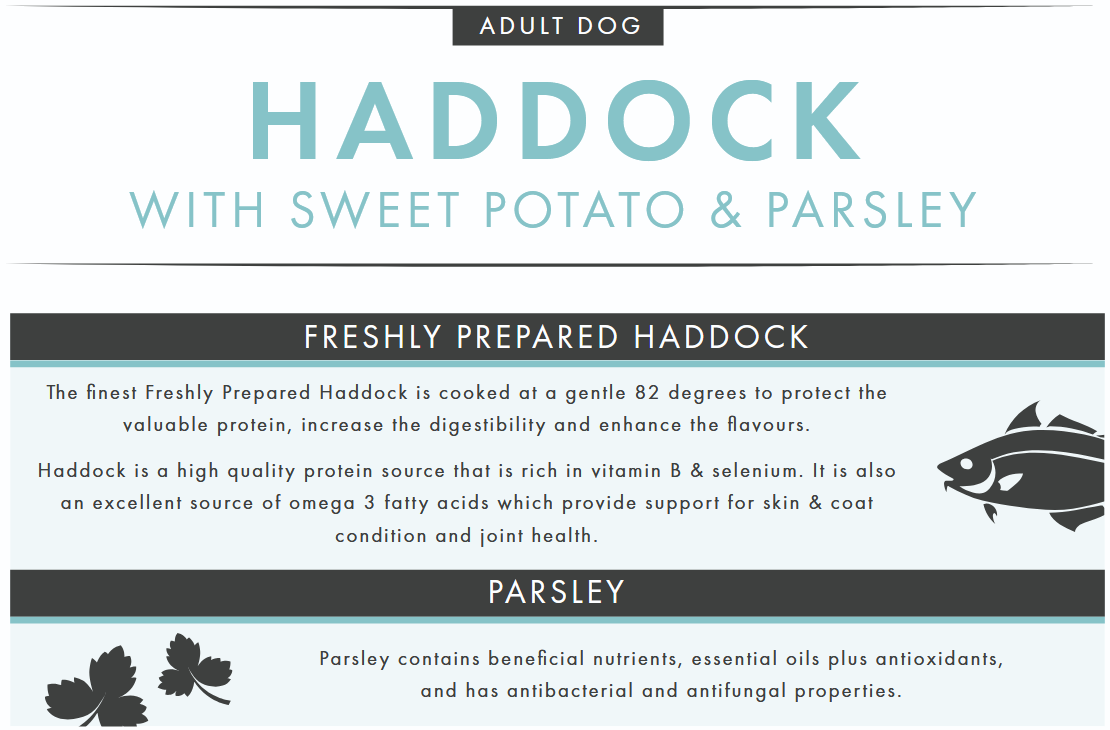 Haddock with Sweet Potato & Parsley | Hypoallergenic Dry Dog Food | Grain Free by Pet Connection