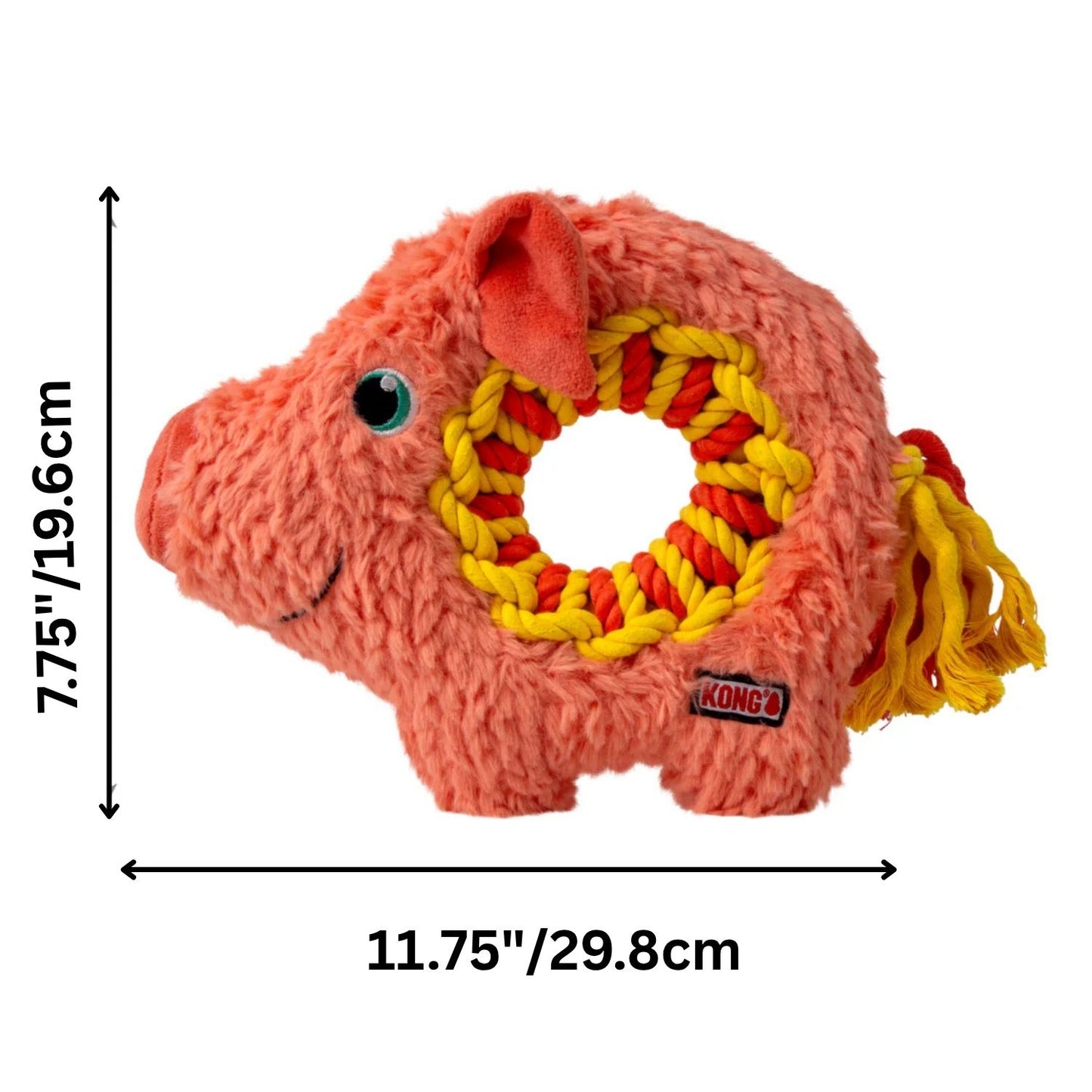 KONG Ringaroos Dog Toy - Durable Rope & Plush Hybrid (Pig or Elephant)