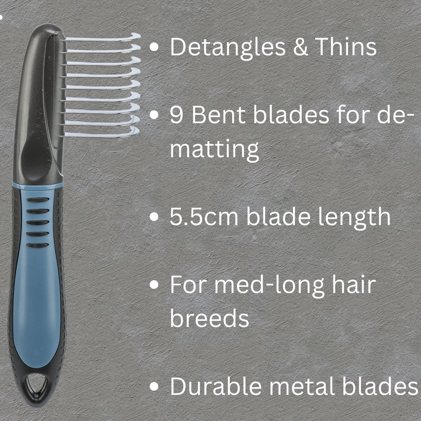 Trixie DeMatting Bent Teeth Comb 9 Blade Dog Grooming Tool (UK & Ireland)