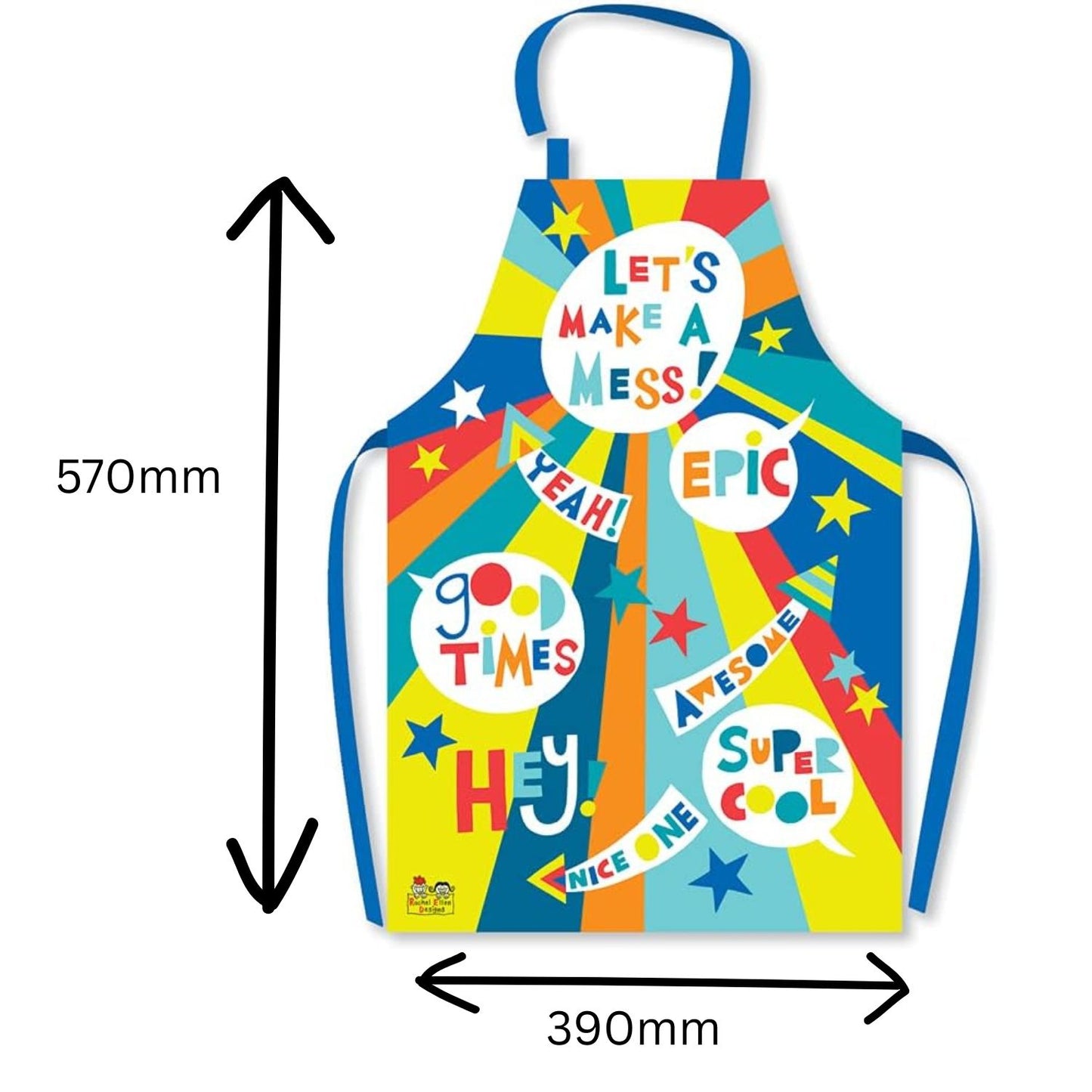 Rachel Ellen Children's Wipe-Clean Aprons - I Love to Bake & Let's Make a Mess