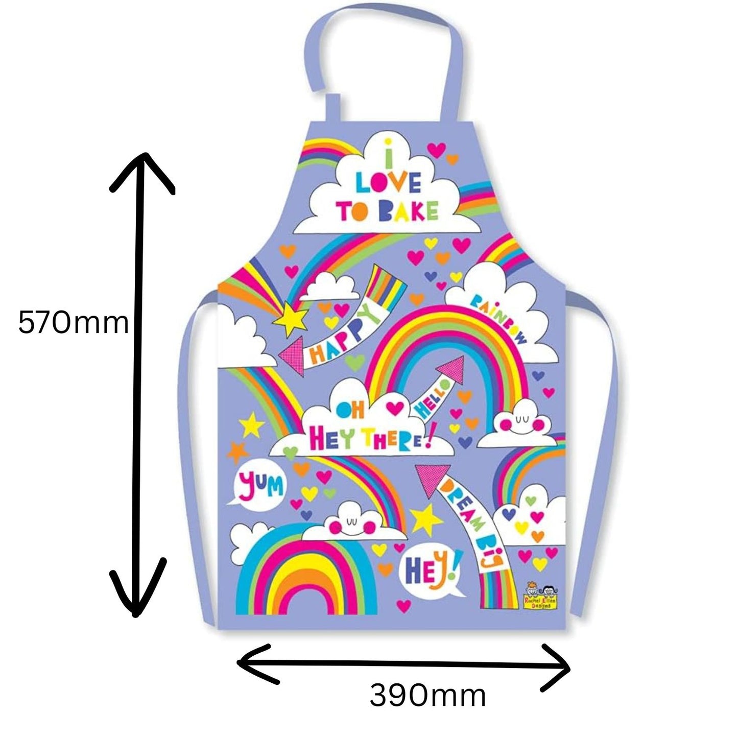 Rachel Ellen Children's Wipe-Clean Aprons - I Love to Bake & Let's Make a Mess