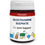 A bottle of Phyt&pet Glucosamine Sulphate for Joint Support, featuring a white label with blue text and simple cartoon illustrations of different dog breeds on a white background.