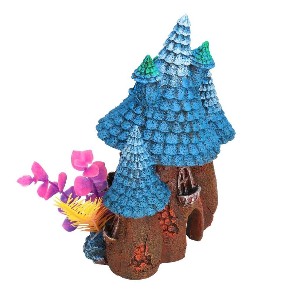 Rosewood Blue Roof Pixie House Aquatic Ornament