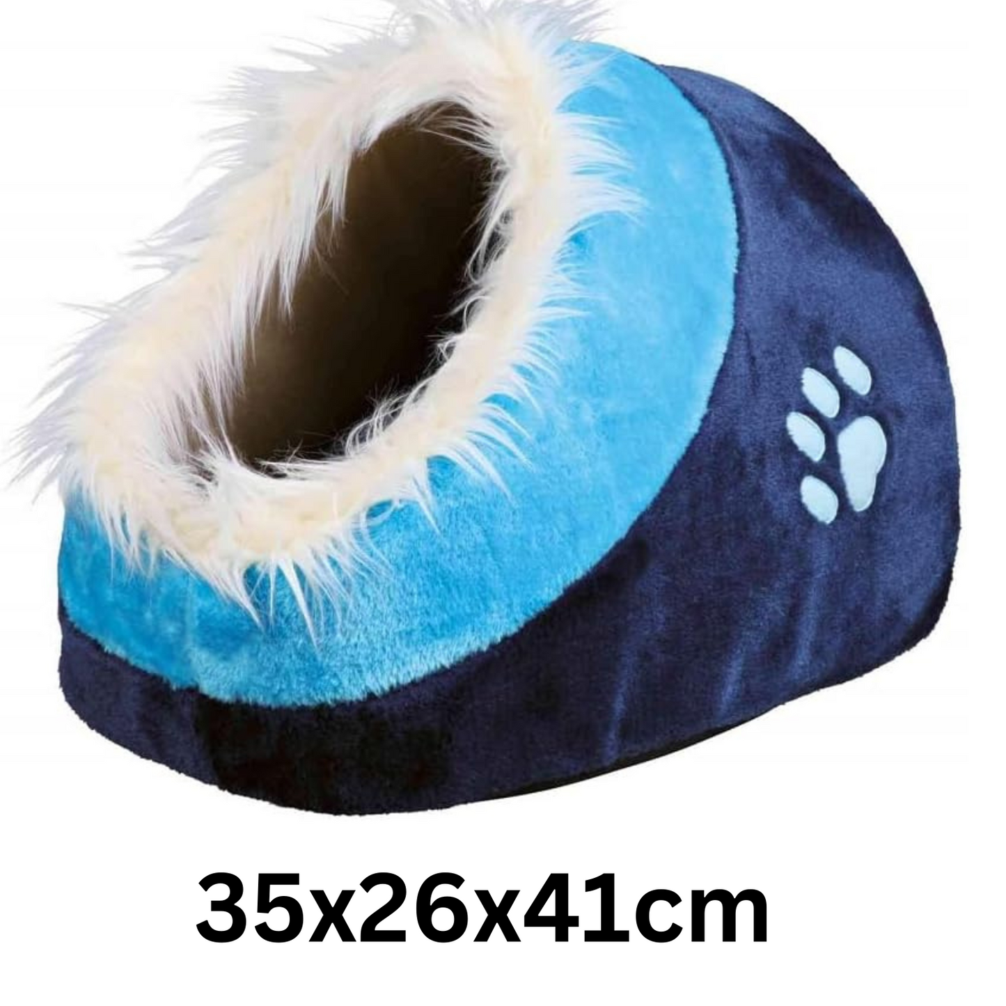 Trixie Minou Cat & Small Dog Bed Dark Blue/Blue 35x26x41cm | Cosy Pet Sleeping Retreat