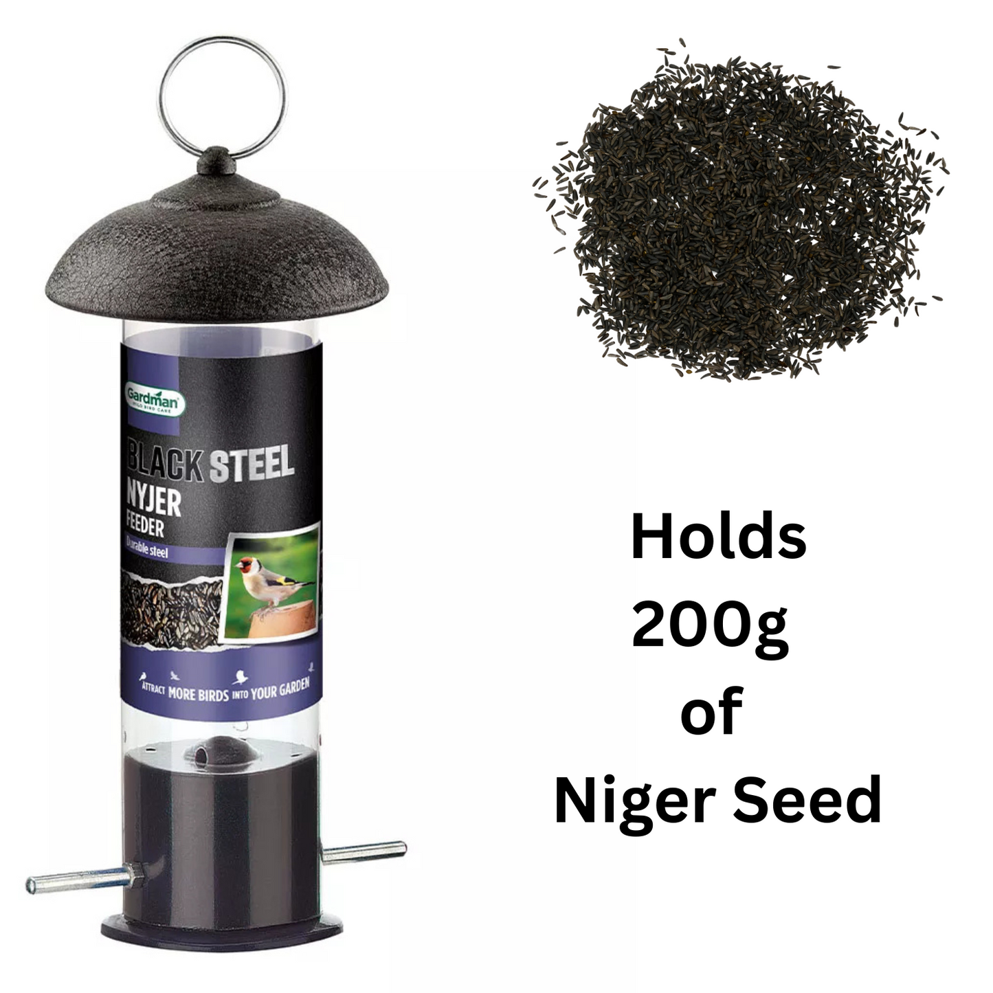 Gardman Black Nyjer/Niger Steel Wild Bird Feeder