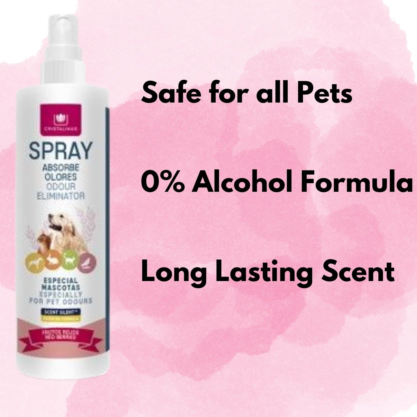 Cristalinas | Pet Safe Odour Eliminating Room Spray - Red Berries Scent