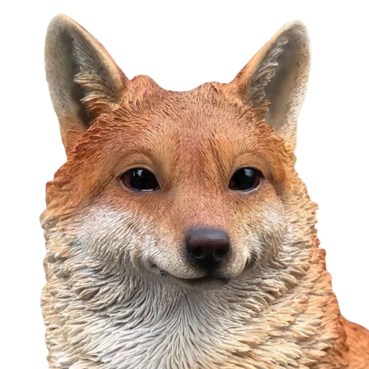 Vivid Arts Fox Cub with Mother A | Realistic Garden Ornament | Weatherproof Fox Statue