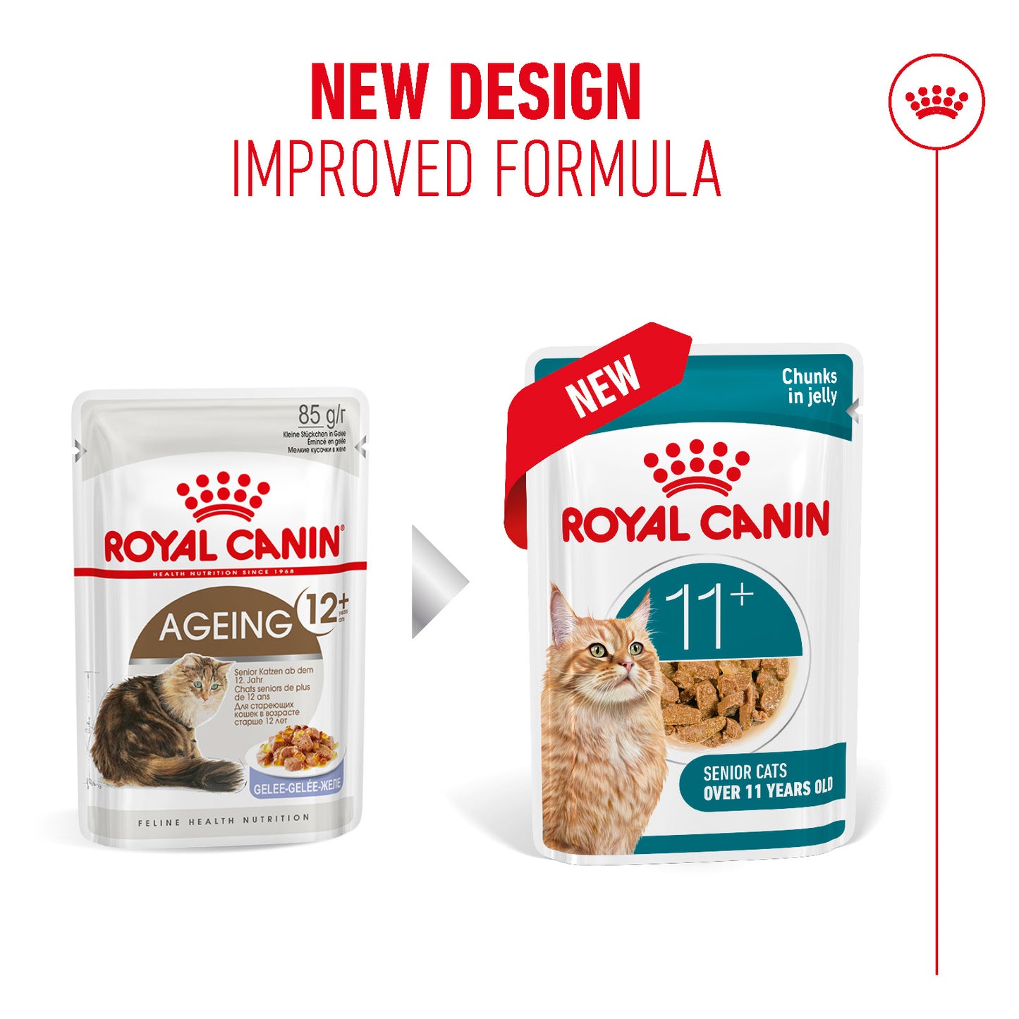 Royal Canin | Ageing 11+ Wet Cat Food Pouch In Jelly | Senior Cat Nutrition | 85g