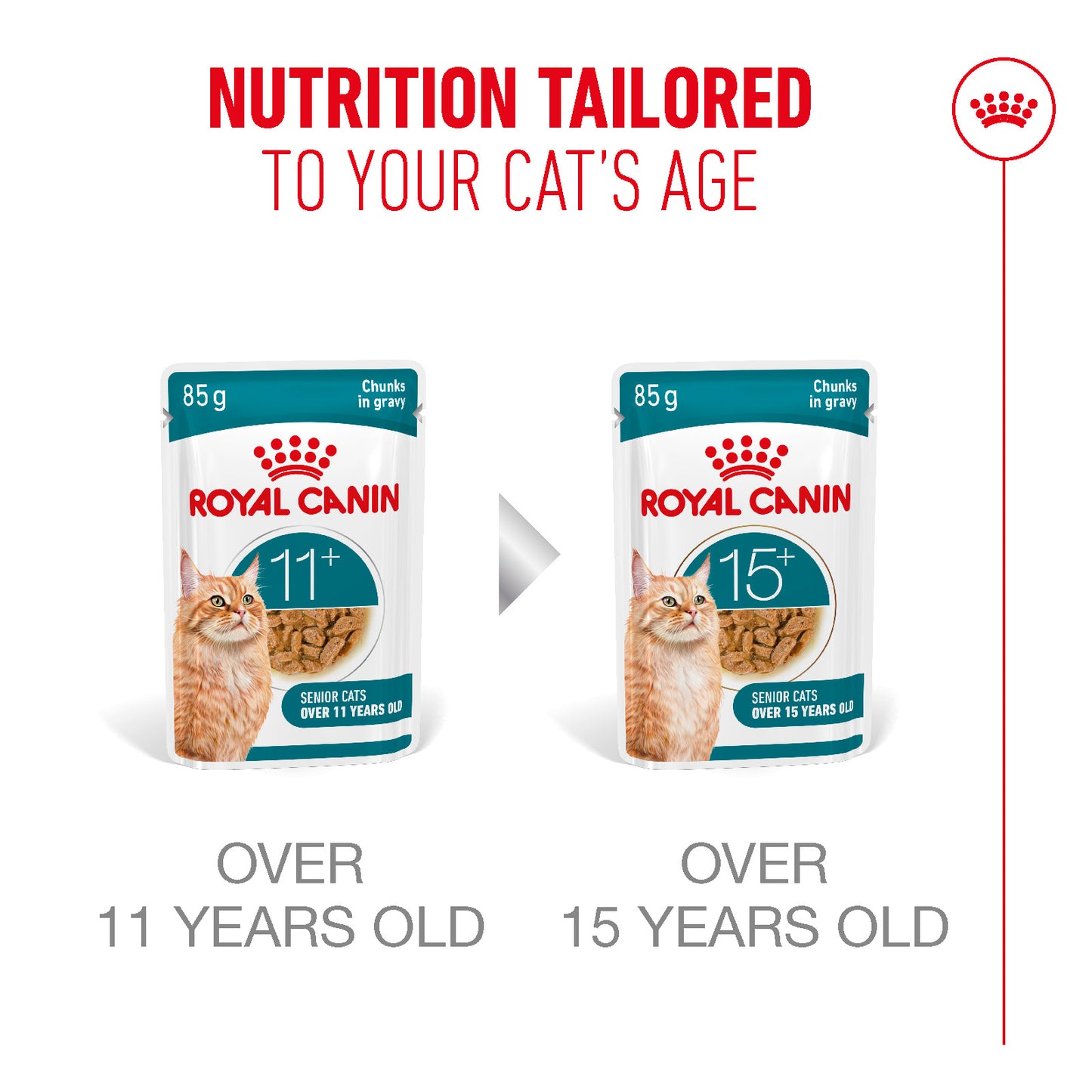 Royal Canin | Ageing 11+ Wet Cat Food Pouch In Gravy | Senior Cat Nutrition | 85g
