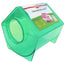 Green plastic chinchilla bath house with packaging on a white background