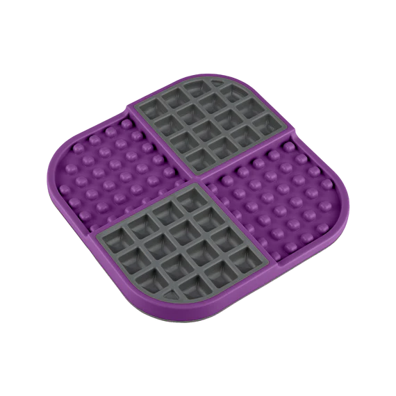 Lickimat Slomo Dog Treat Mat Purple 20cm | Calming & Slow Feeder