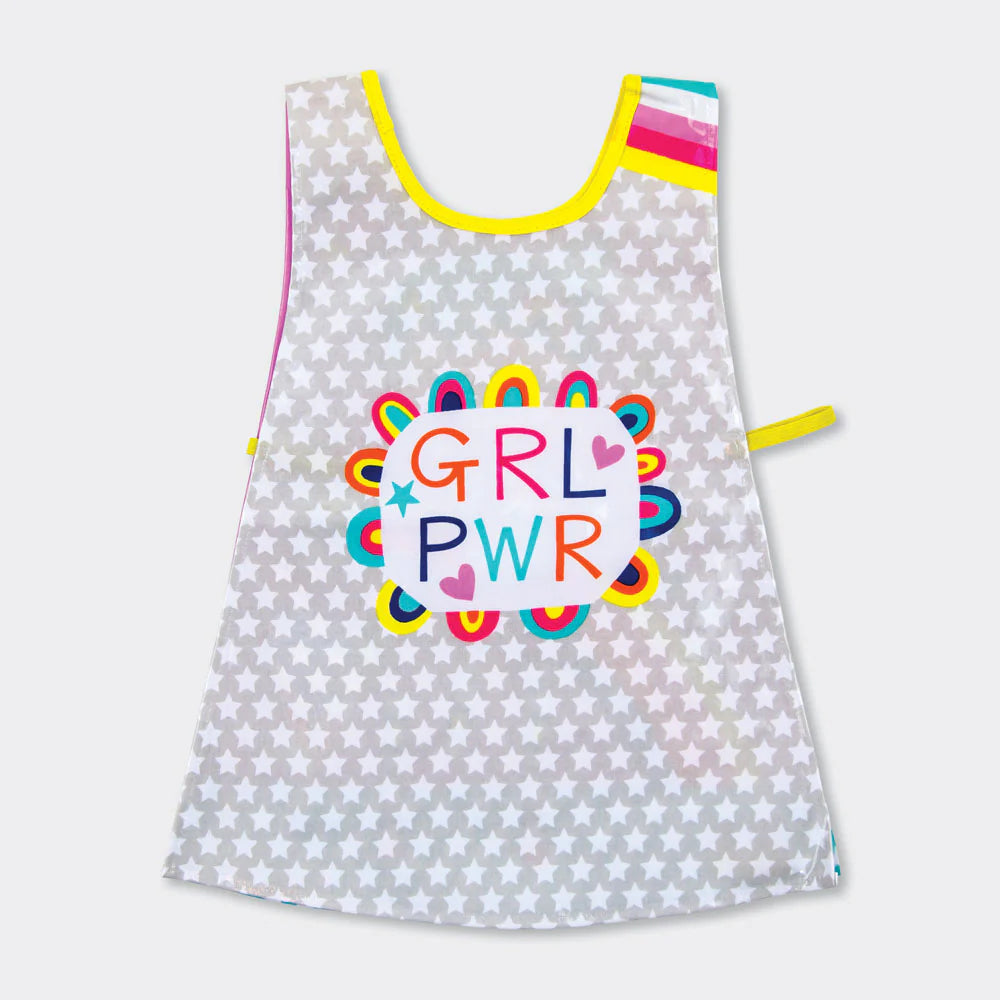 Childrens Apron Tabard Girls Rule the World (Suki Starburst) | Rachel Ellen Designs
