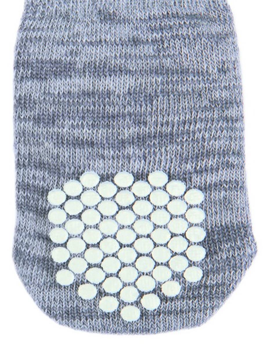 Trixie Grey Cotton Non-Slip Dog Socks | Paw Protection & Grip Socks for Slippery Floors (1 Pair)