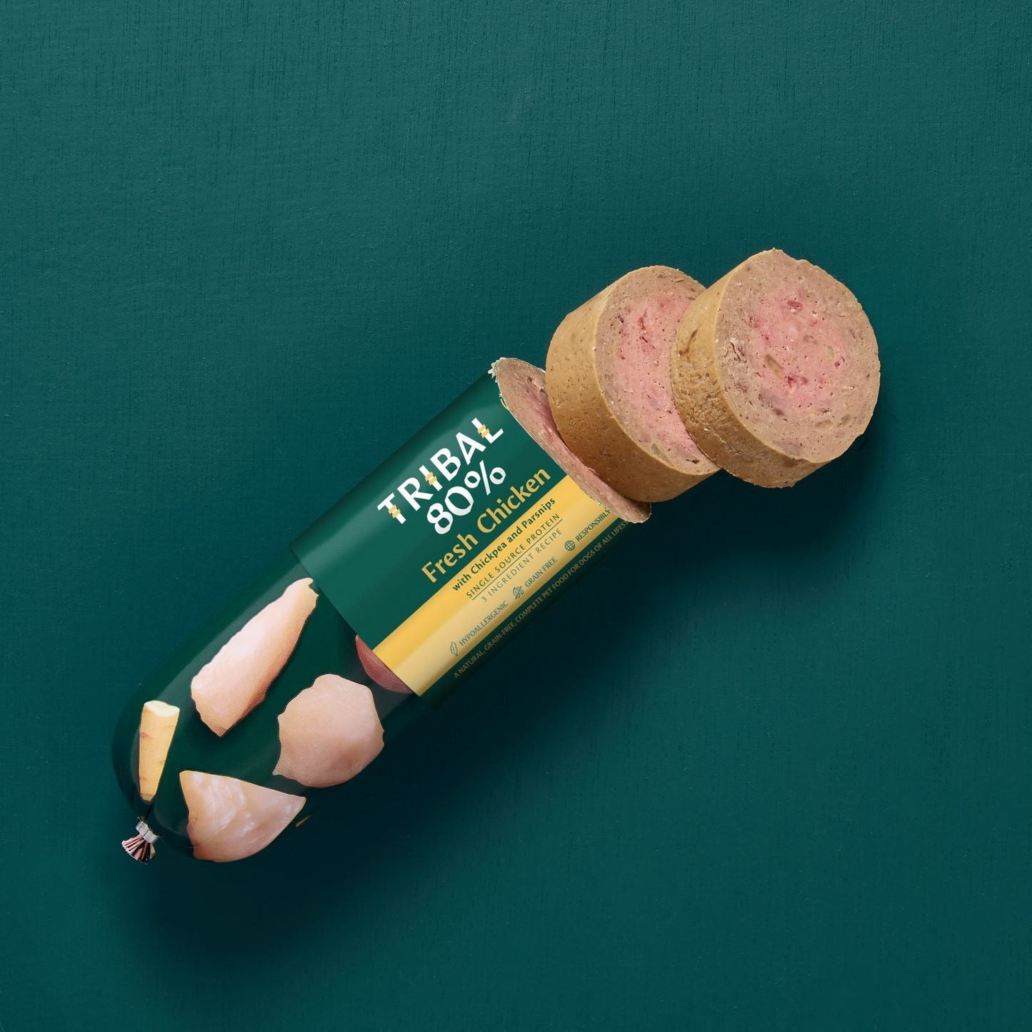 Tribal | Wet Dog Food & Treat | 80% Chicken Gourmet Pate Sausage