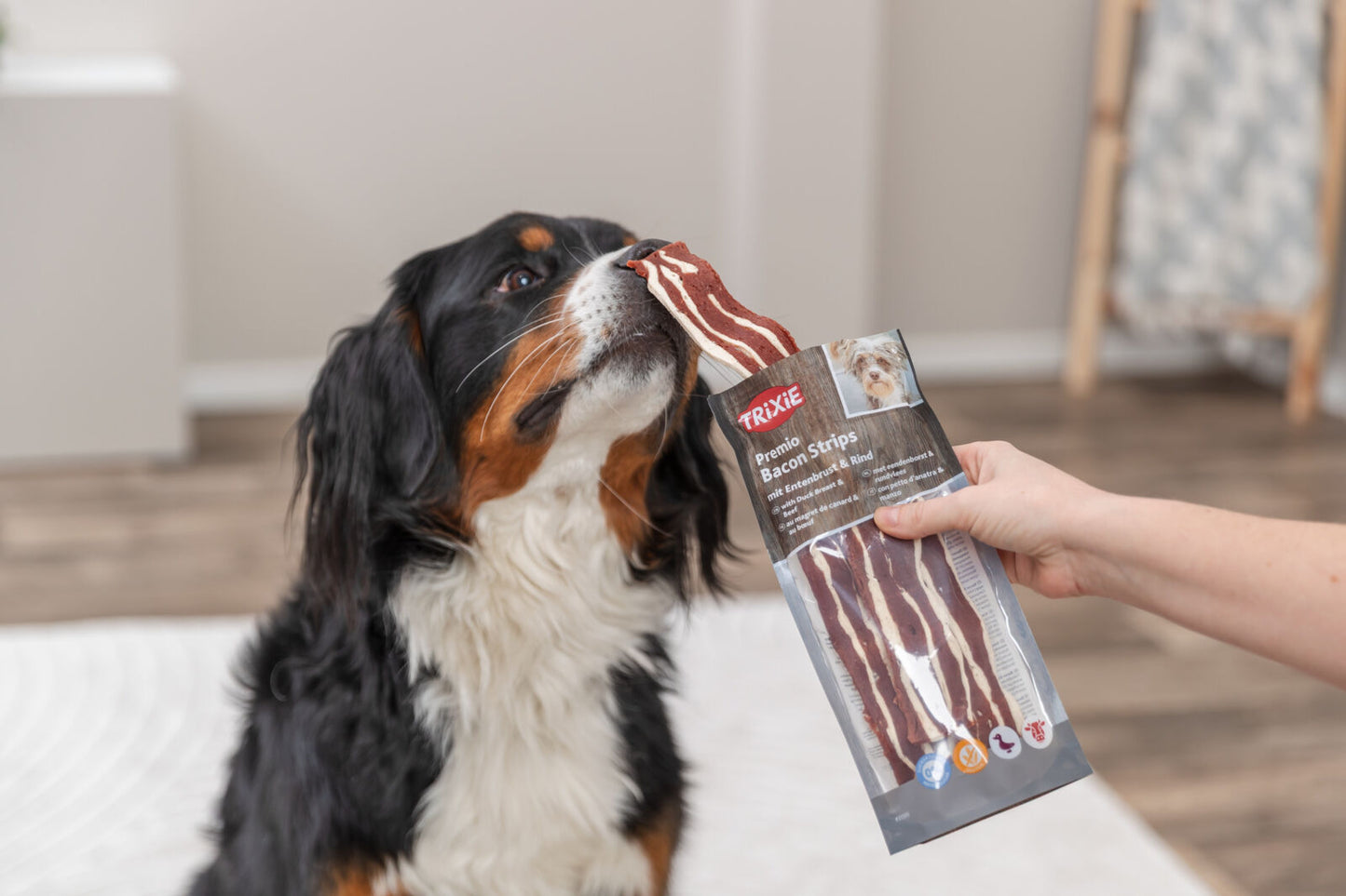 Trixie Bacon Strips with Duck Breast & Beef 80G – Soft Gluten‑Free Meaty Dog Treats