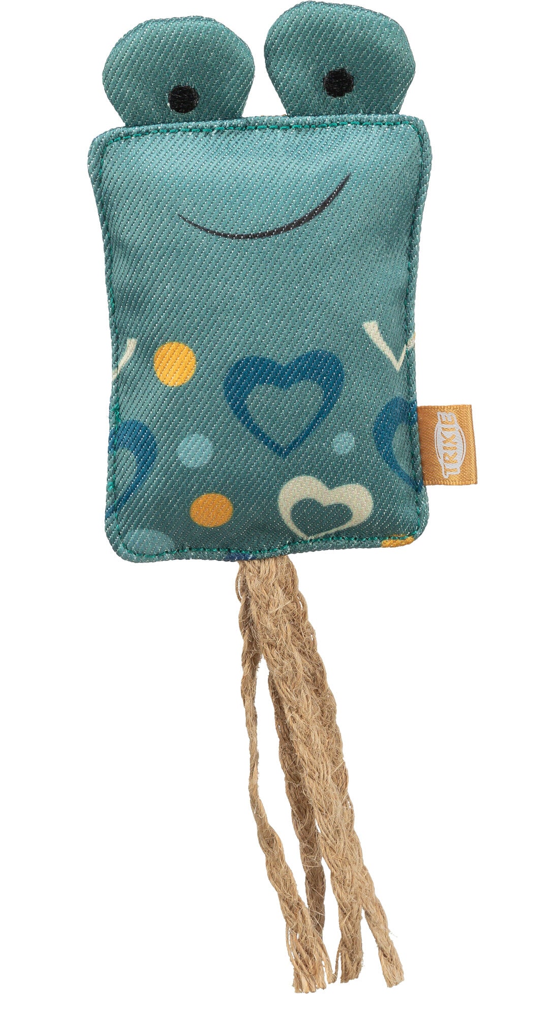 Trixie | Cat Play Cushion | Soft Fabric Toy with Rustling Foil & Strings | 10cm | Assorted Colours