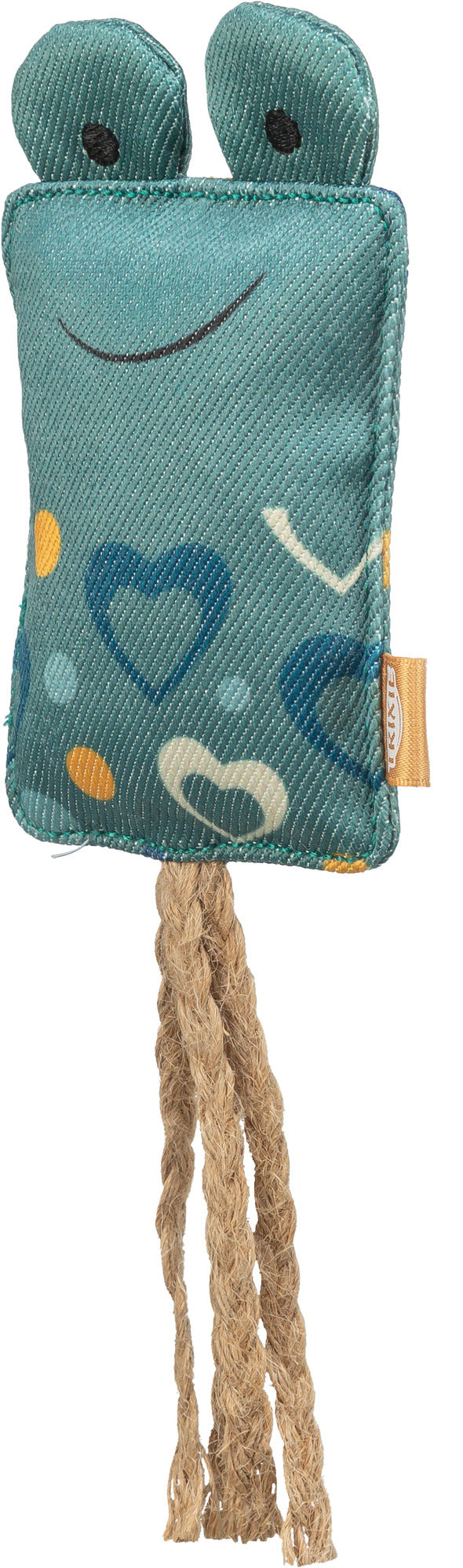 Trixie | Cat Play Cushion | Soft Fabric Toy with Rustling Foil & Strings | 10cm | Assorted Colours