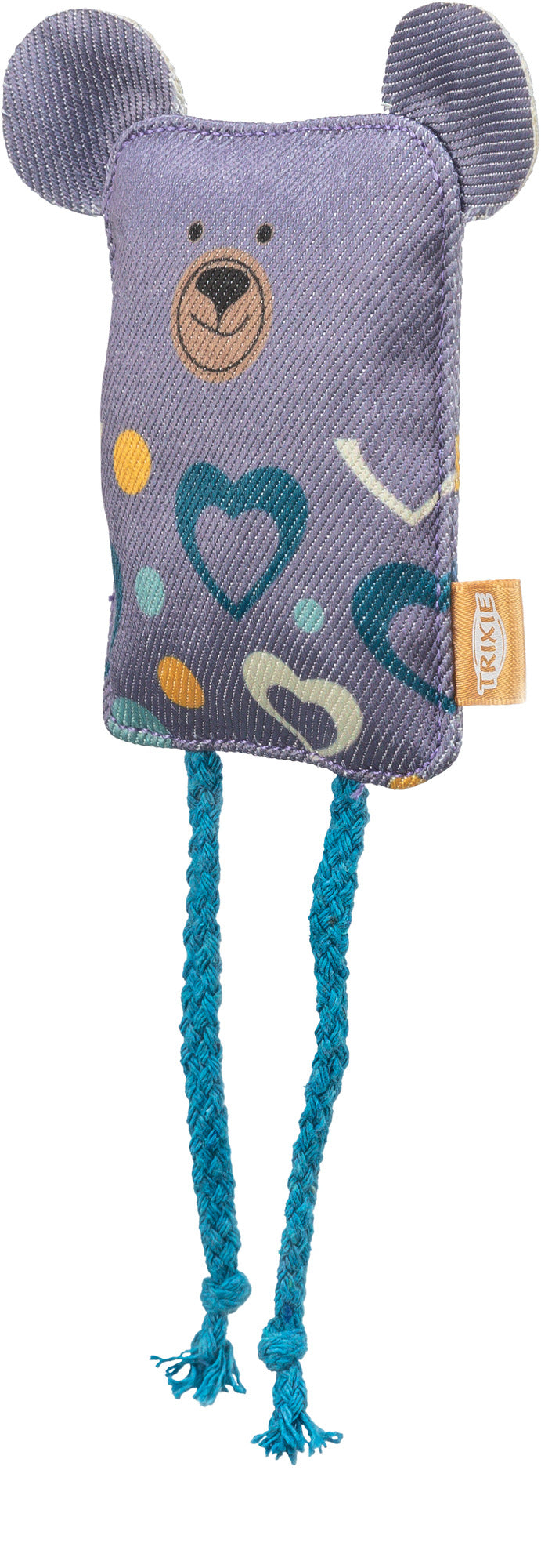 Trixie | Cat Play Cushion | Soft Fabric Toy with Rustling Foil & Strings | 10cm | Assorted Colours