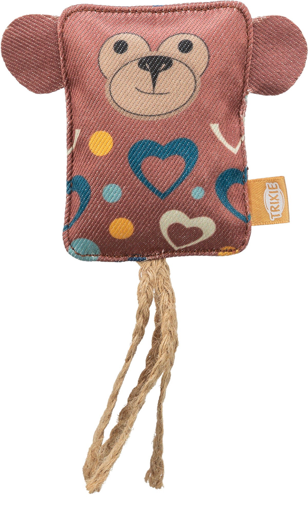 Trixie | Cat Play Cushion | Soft Fabric Toy with Rustling Foil & Strings | 10cm | Assorted Colours