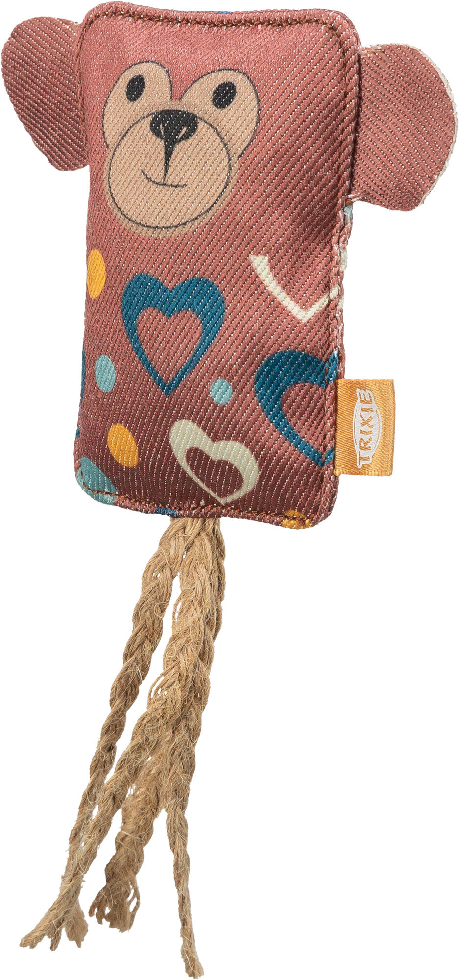 Trixie | Cat Play Cushion | Soft Fabric Toy with Rustling Foil & Strings | 10cm | Assorted Colours