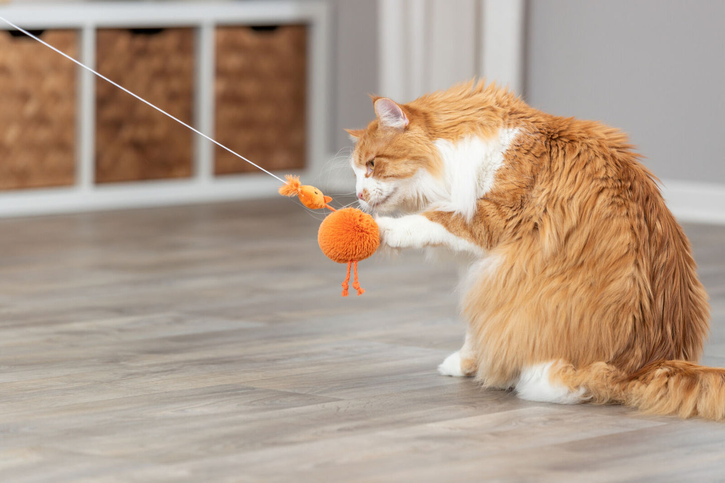 Trixie | Cat Toy Chicken on Elastic | Plush Bounce Toy with Bell for C ...