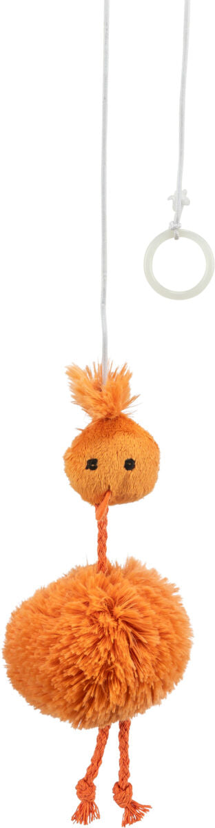 Trixie | Cat Toy Chicken on Elastic | Plush Bounce Toy with Bell for Cats