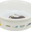 Trixie | Ceramic Cat Bowl White 11cm 0.2L | Cat & Mouse Motif