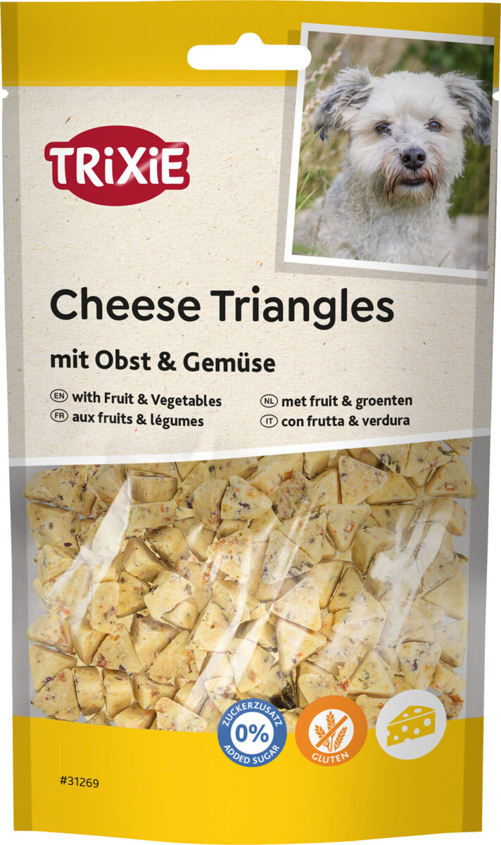 Trixie Cheese Triangles with Fruit & Vegetables 80g – Soft Gluten‑Free Dog Training Treats