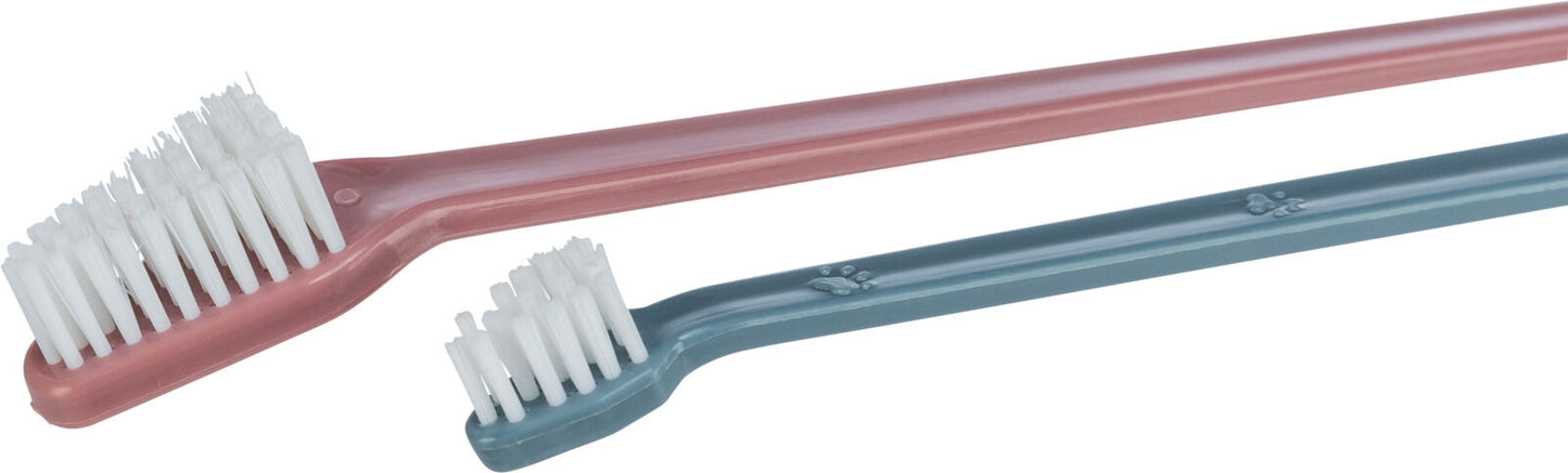 Trixie | Dog & Cat Toothbrush | Double Headed Long Brush - Pack of 4