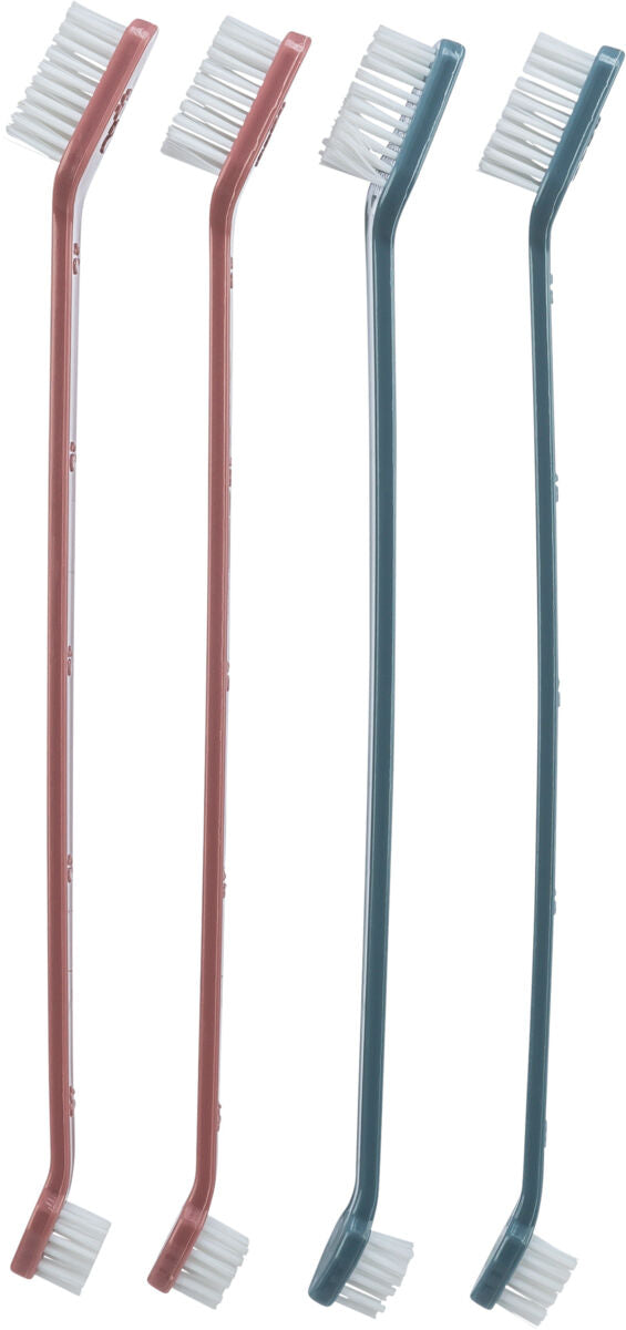Trixie | Dog & Cat Toothbrush | Double Headed Long Brush - Pack of 4