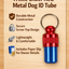 Trixie | ID Tag | Blue & Red Metal Design | Dog & Cat Identification Tag with Write On Contact Slip