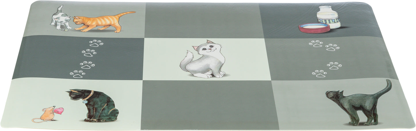 Trixie | Patchwork Cat Place Mat | 44 28 Cm | Grey