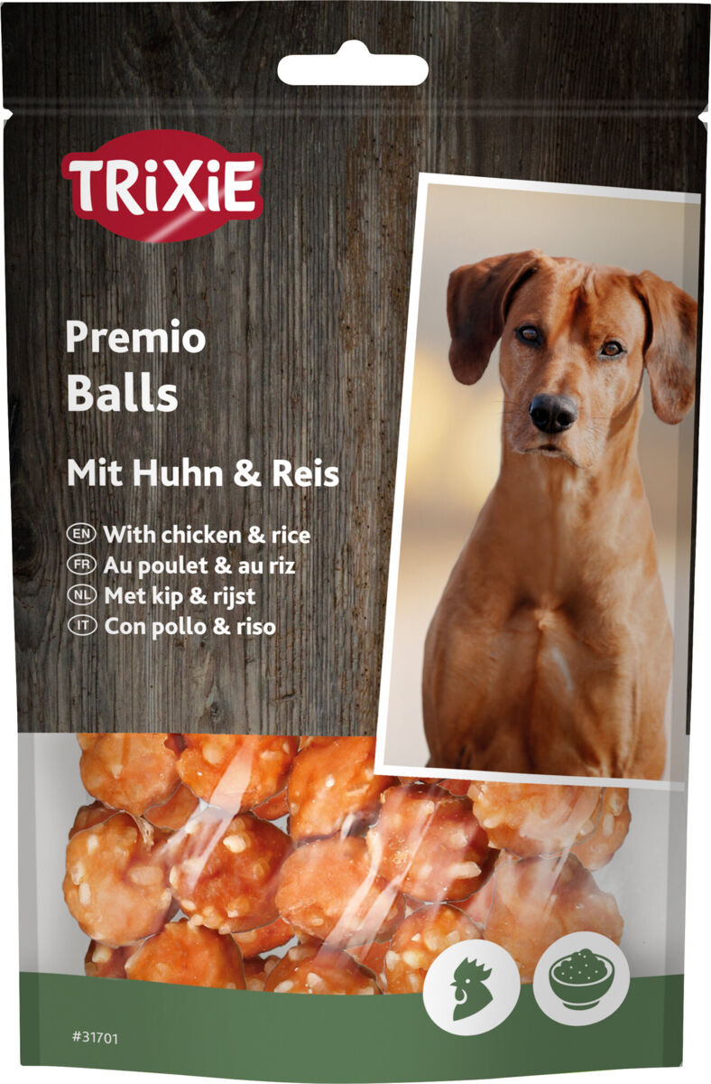 Premio Chicken & Rice Balls High Meat Dog Treats by Trixie - 80g