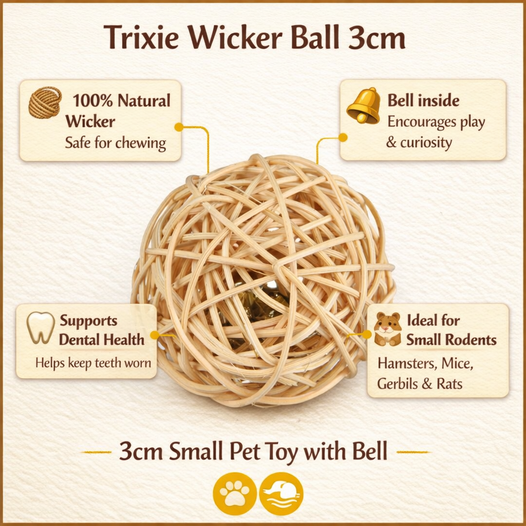 Trixie | Small Pet Toy | 3cm | Wicker Ball