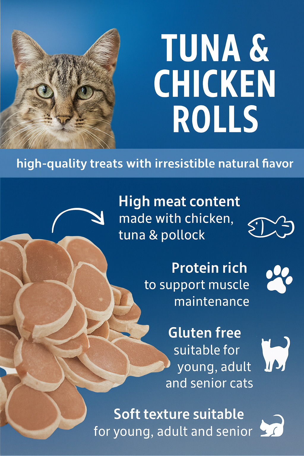 Trixie Premio Tuna & Chicken Rolls | Fishy Cat Treats