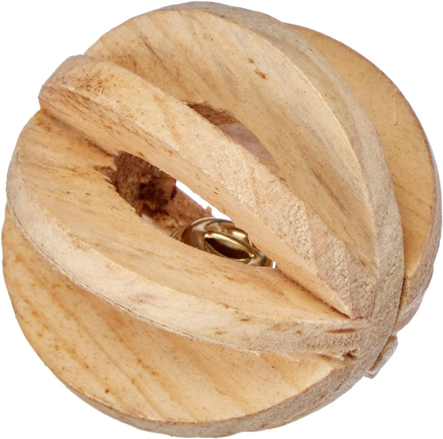Trixie | Small Pet Toy | Wooden Slat Ball with Bell